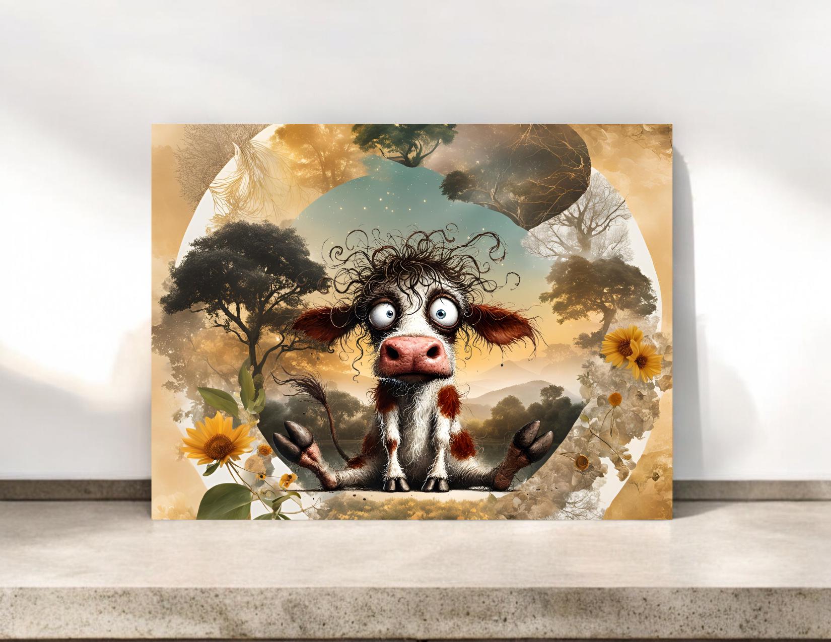 Humorous Frazzled Cow Note Cards #059