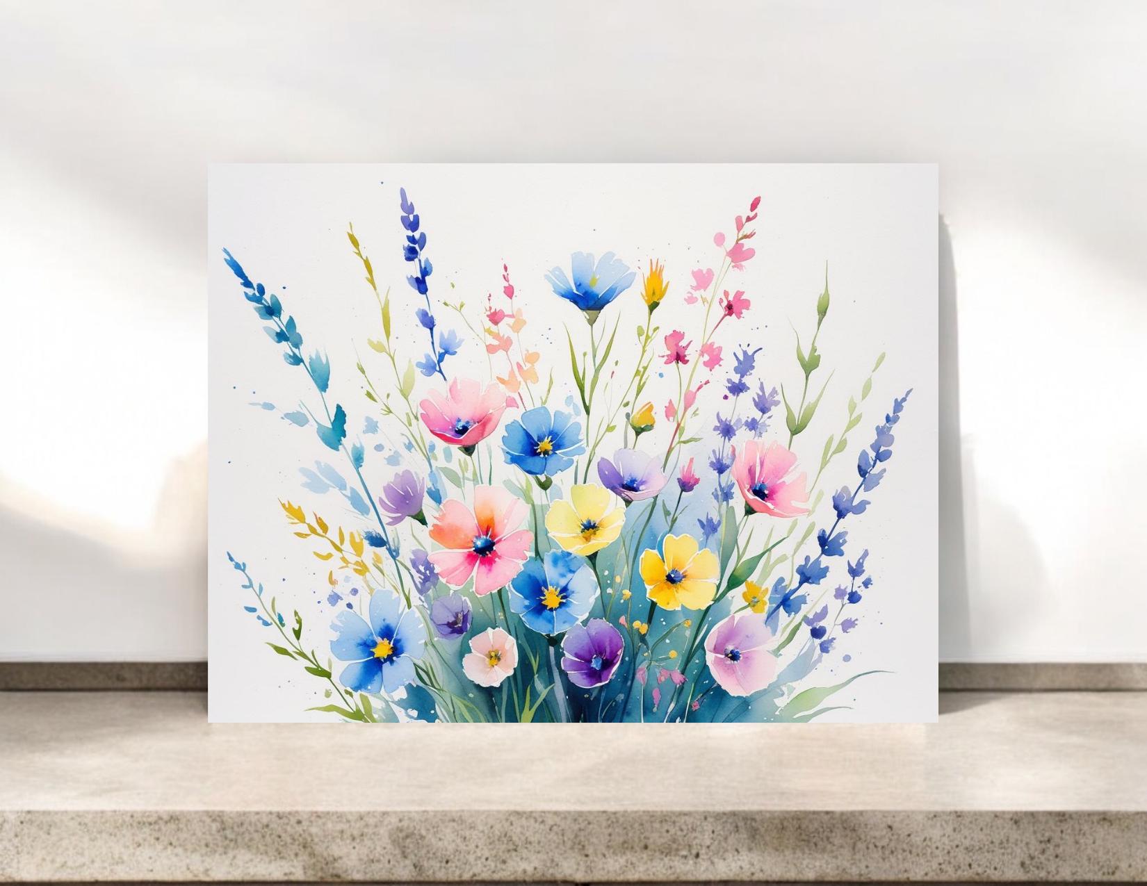 Watercolor Wildflowers Notecard #065