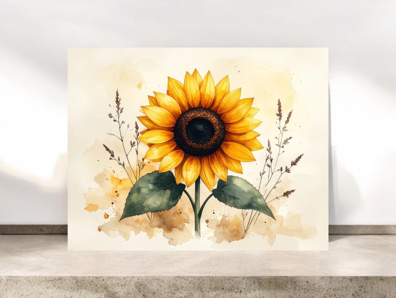 Vintage Sunflower Notecard #088