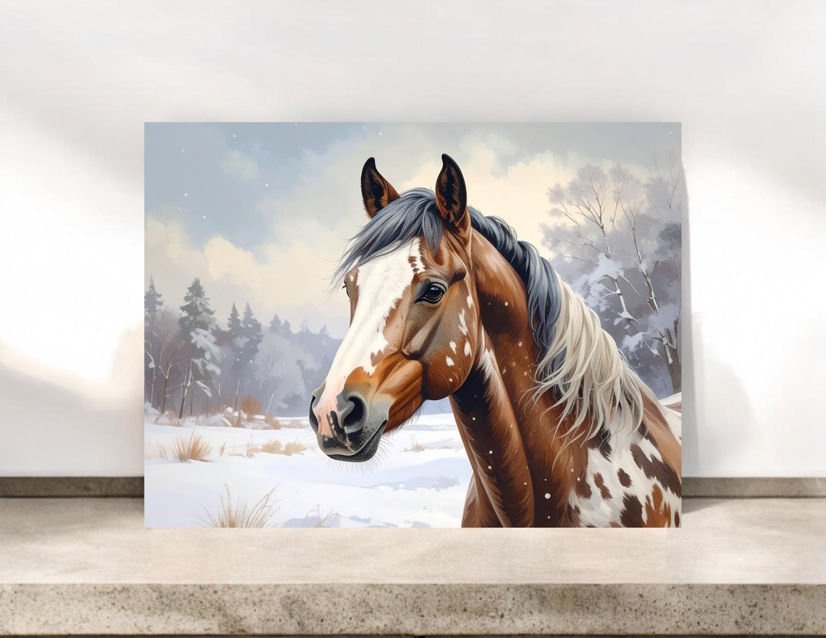 Paint Horse Portrait Notecards, Spotted Horse Stationery #096