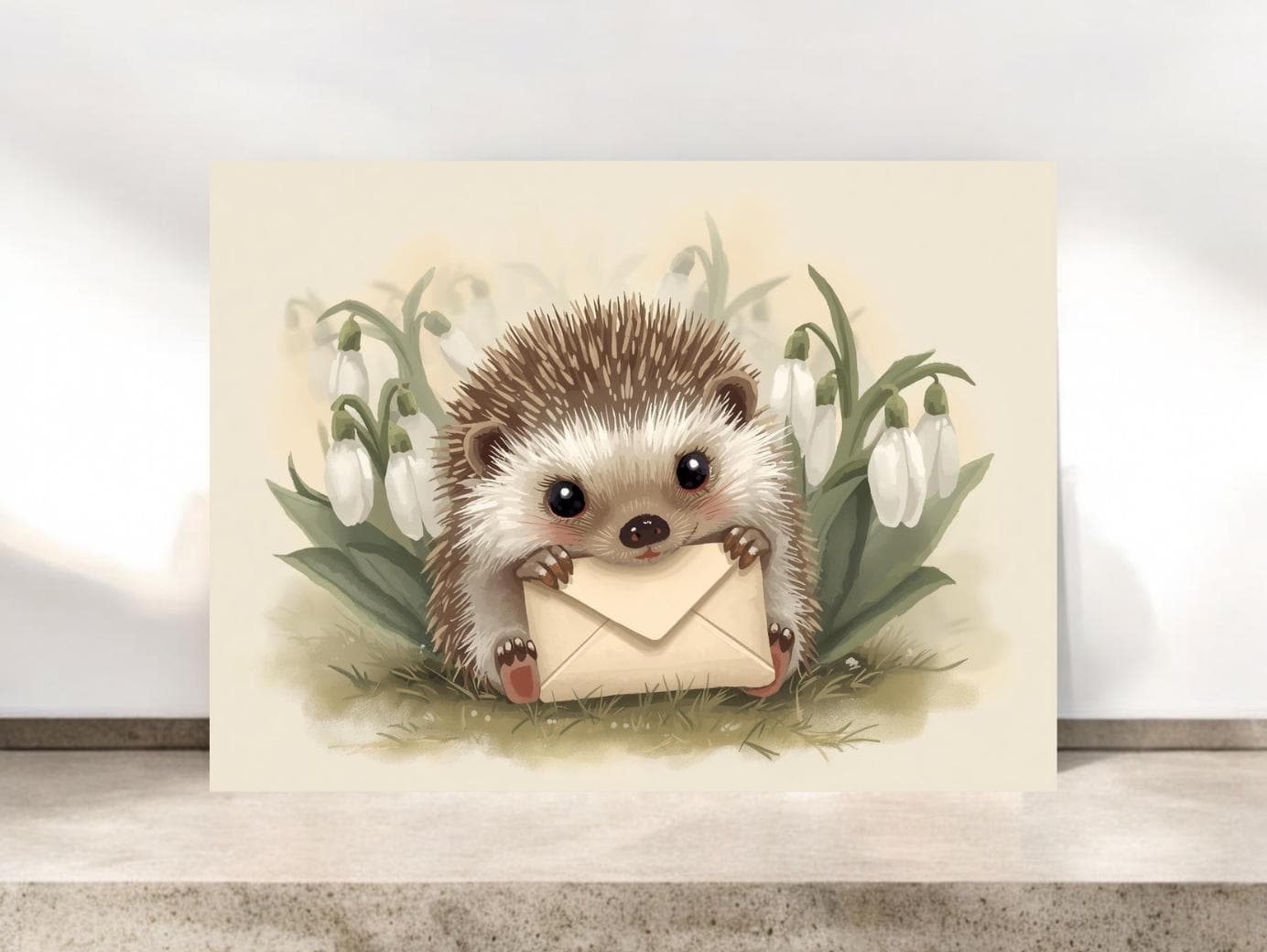 Hedgehog Whimsical Woodland Friendship Card #115