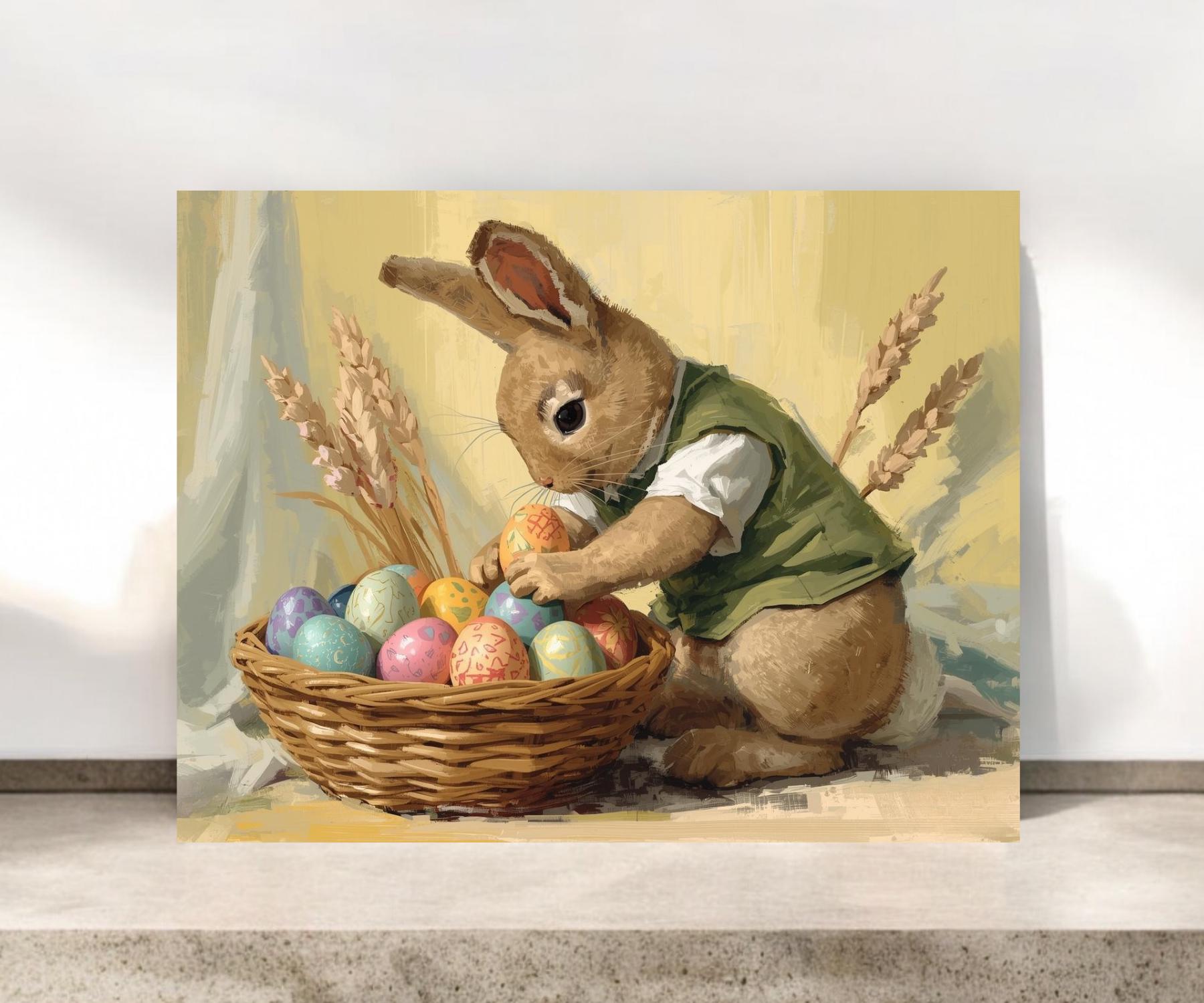 Easter Bunny Card, Easter Greeting Card| #129