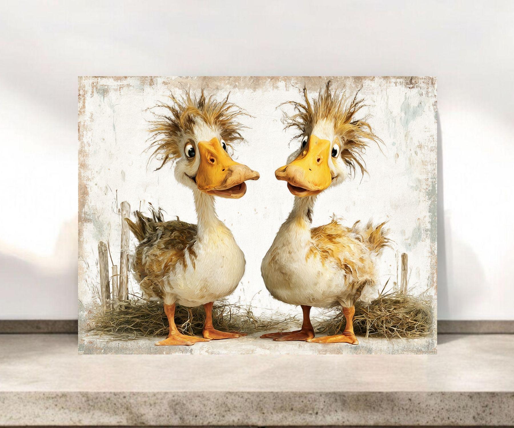 Silly Ducks Blank Notecard, Funny Duck Greeting Card #137