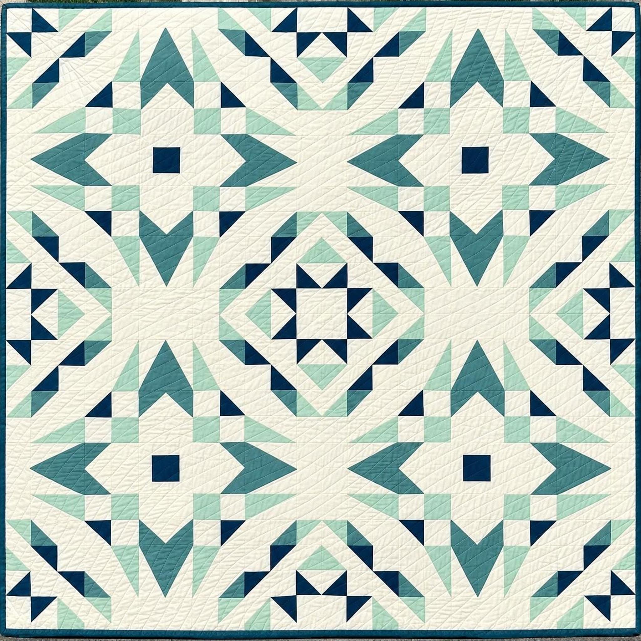Mosaique Quilt Kit | AGF Pure Solids HST/HRT Fabric, 3 Sizes