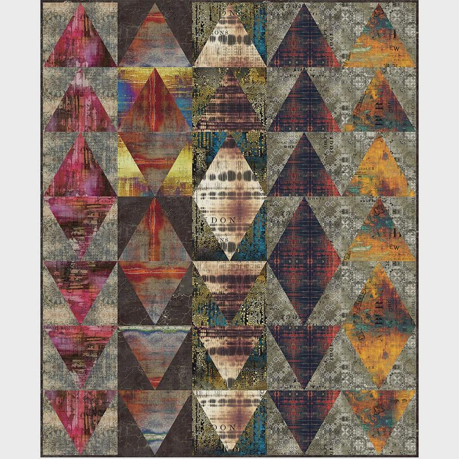 Quilt fabric in a colorful mountain-inspired pattern
