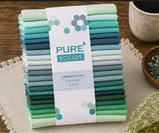 AGF Pure Solids, Summering Edition | 23 Half-Yard Cuts | 11.5 Total Yards | Art Gallery Fabrics Pure Solids