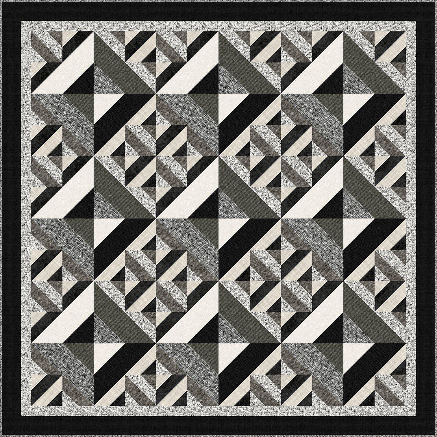 A bright geometric quilt kit