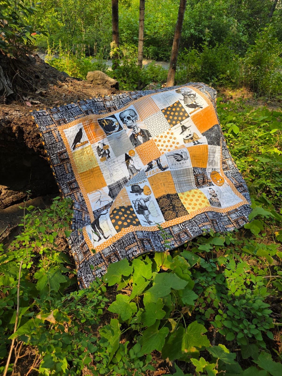 Costume Maker’s Ball Finished Quilt | J. Wecker Frisch | Halloween Quilt | Gothic Macabre Decor | Handmade Spooky Quilt | Riley Blake, view 2
