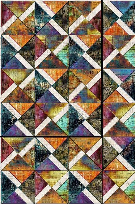 GE Designs Amalie Supersize Quilt Kit in Tim Holtz "Abandoned" Fabric