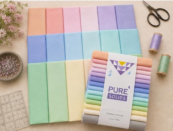 AGF Pure Solids, Ethereal Edition | 12 Half-Yard Cuts | 6 Total Yards | Art Gallery Fabrics Pure Solids, view 2