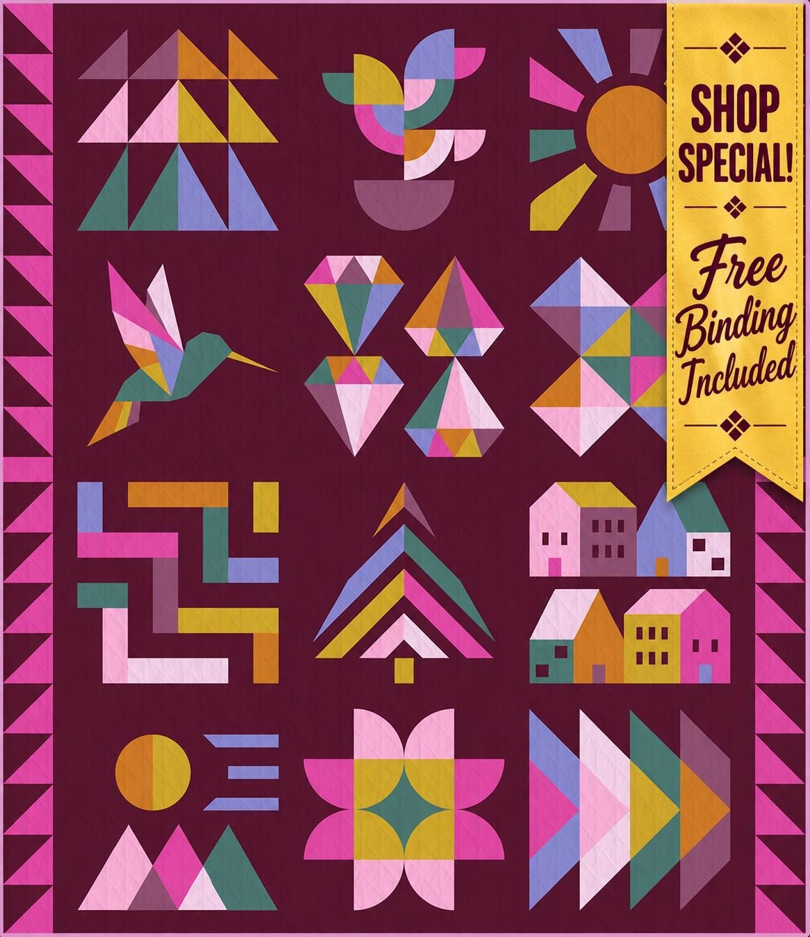 Jewel Grotto Hand + Soul 2027 BOM Fabric Bundle, AGF Pure Solids, Eudaimonia Studio Quilt Along