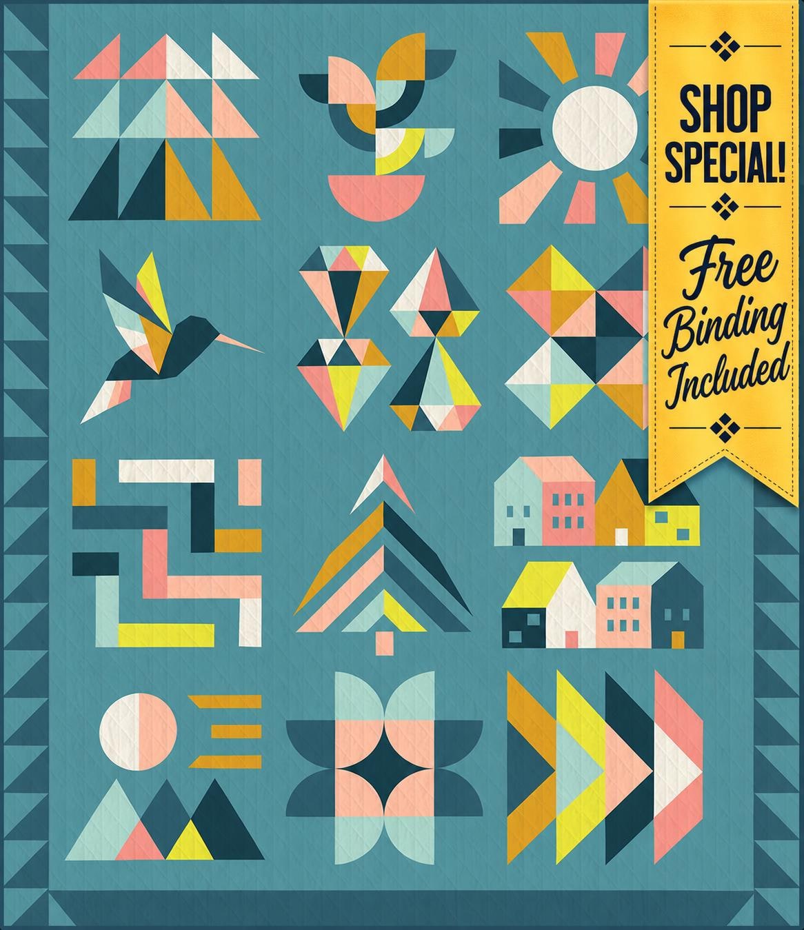 Electric Reef Hand + Soul 2027 BOM Fabric Bundle, AGF Pure Solids, Eudaimonia Studio Quilt Along