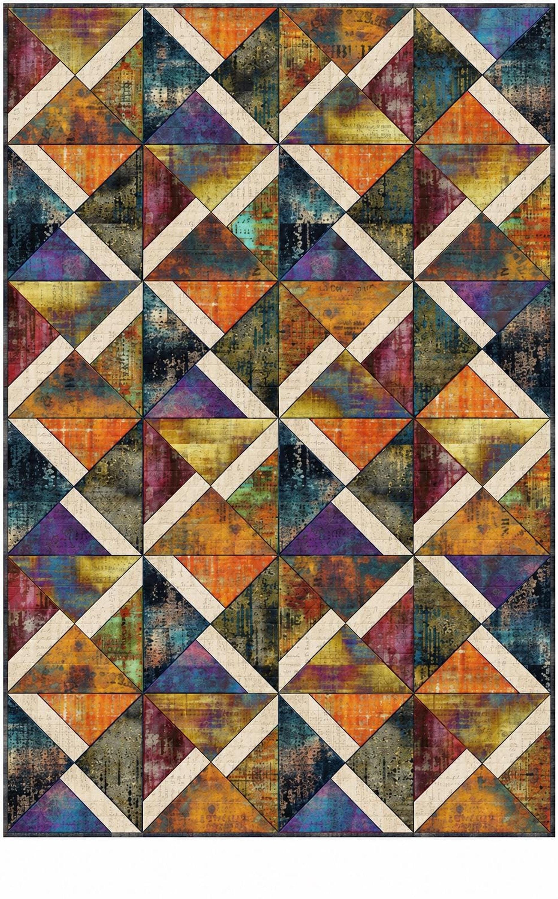Amalie Quilt Kit | GE Designs Pattern, Tim Holtz Fabric, Two Size Options