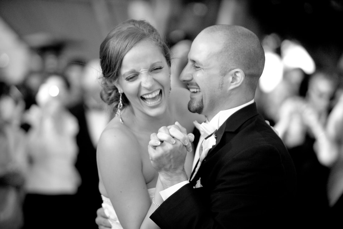 Newlyweds sharing their first dance
