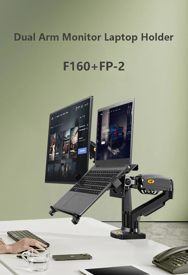 NB F160 dual-screen monitor stand product details
