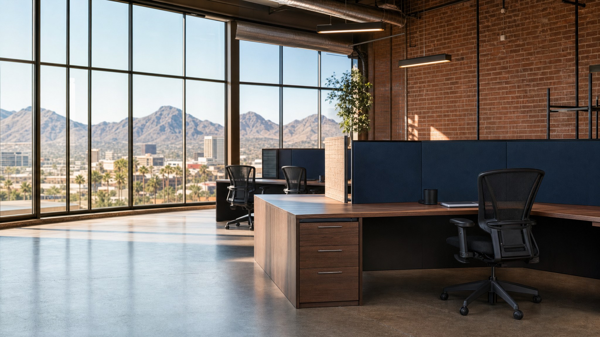 Modern Phoenix office with workstations and ergonomic chairs