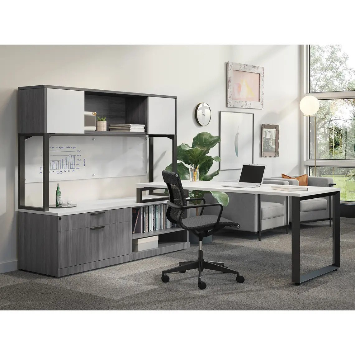 72" x 90" Beveled Leg L-Shape Workstation