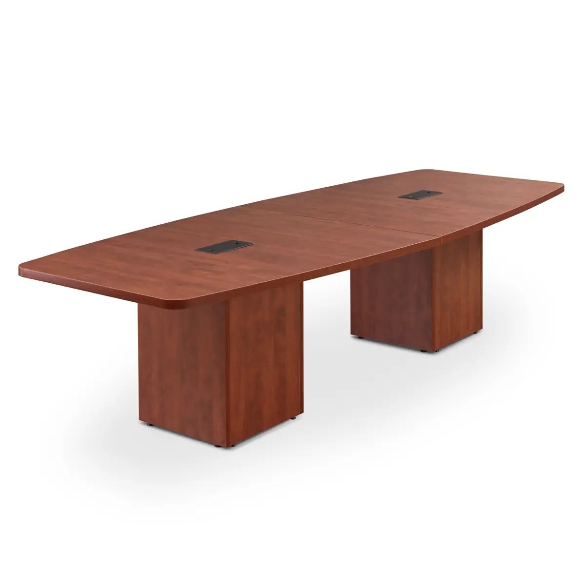 Boat Shaped Conference Table with Cube Bases - Multiple Sizes & Colors