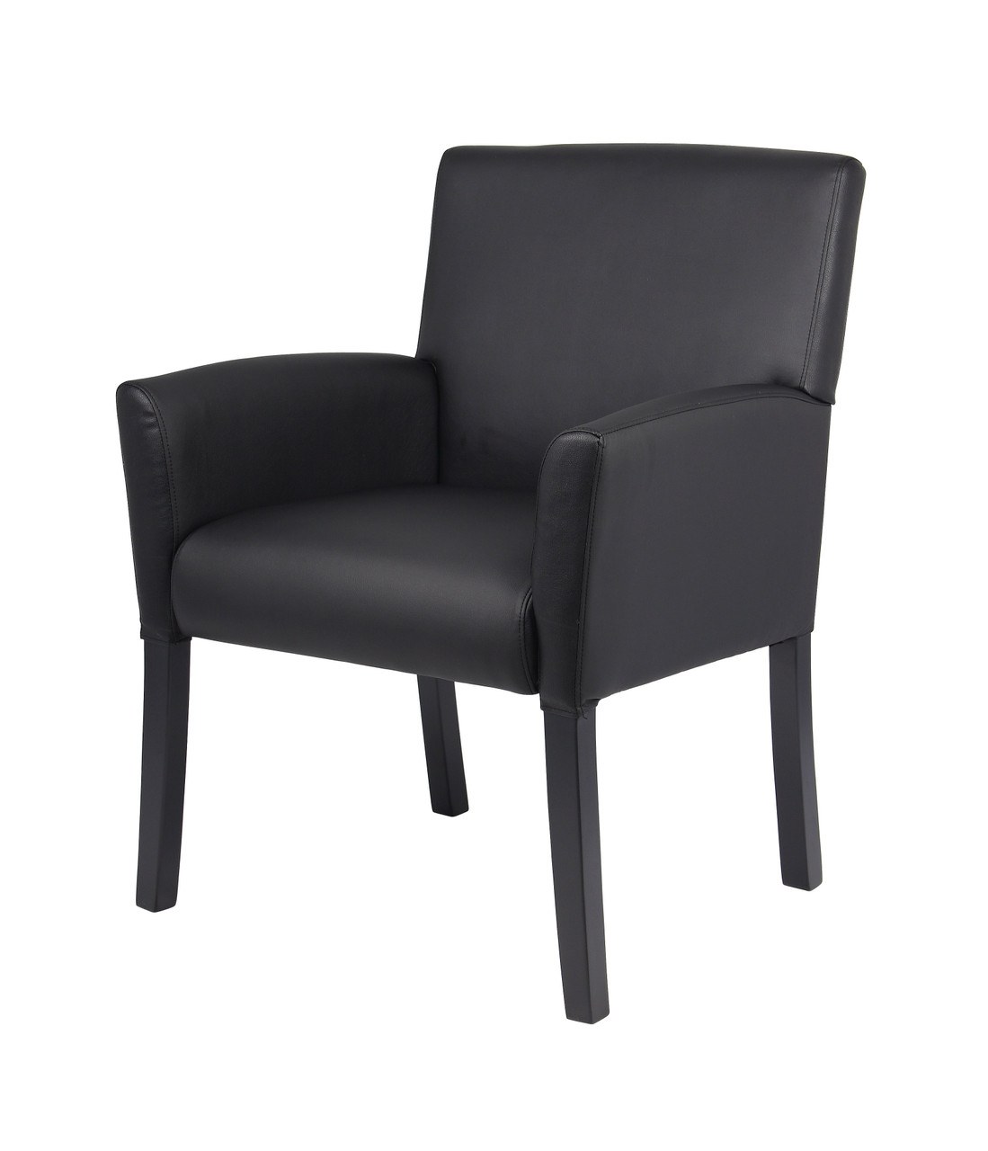 Boss Executive Box Arm guest, accent or dining chair - black legs