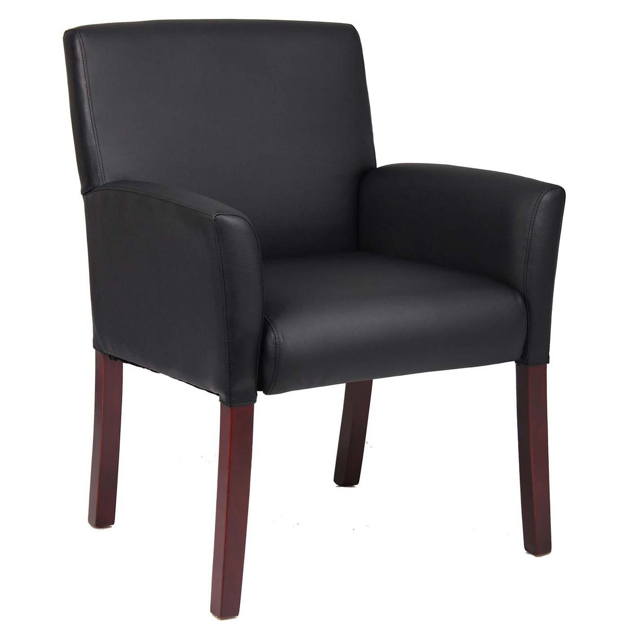 Boss Executive Box Arm guest, accent or dining chair - mahogany legs