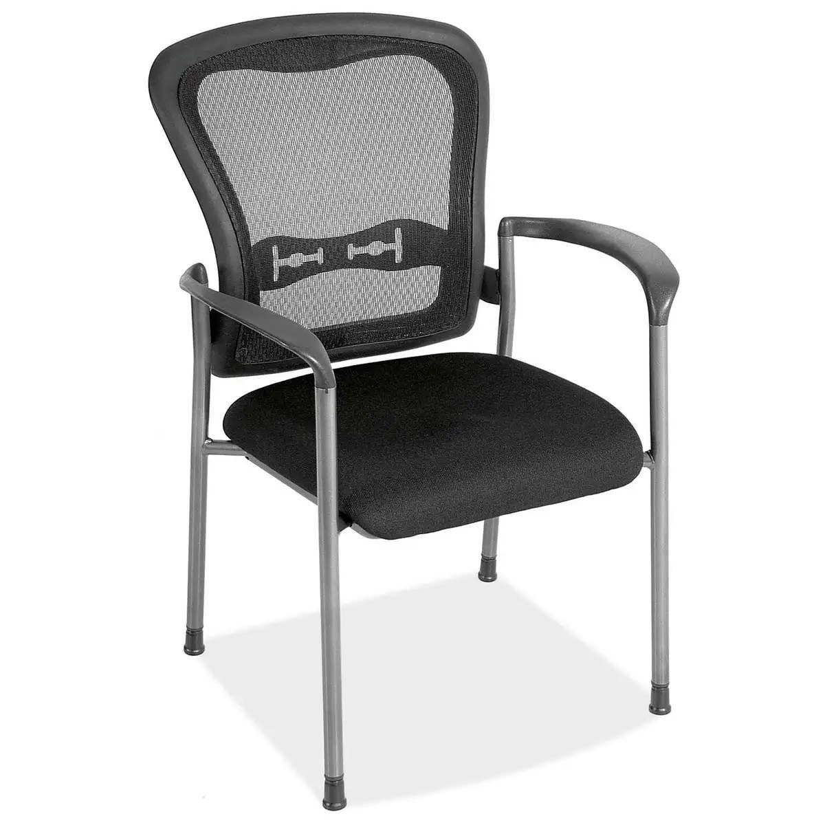 CoolMesh Mesh Back Stacking Guest Chair with Arms and Titanium Gray Frame