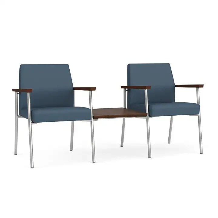 Mystic Metal Frame Reception Chair Set with Connecting Table -  Standard Back - Great for Healthcare