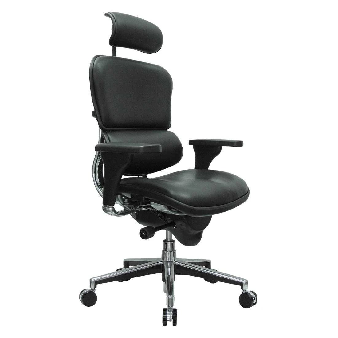 ErgoHuman GEN2 High-Back Ergonomic Leather Executive Chair with Headrest