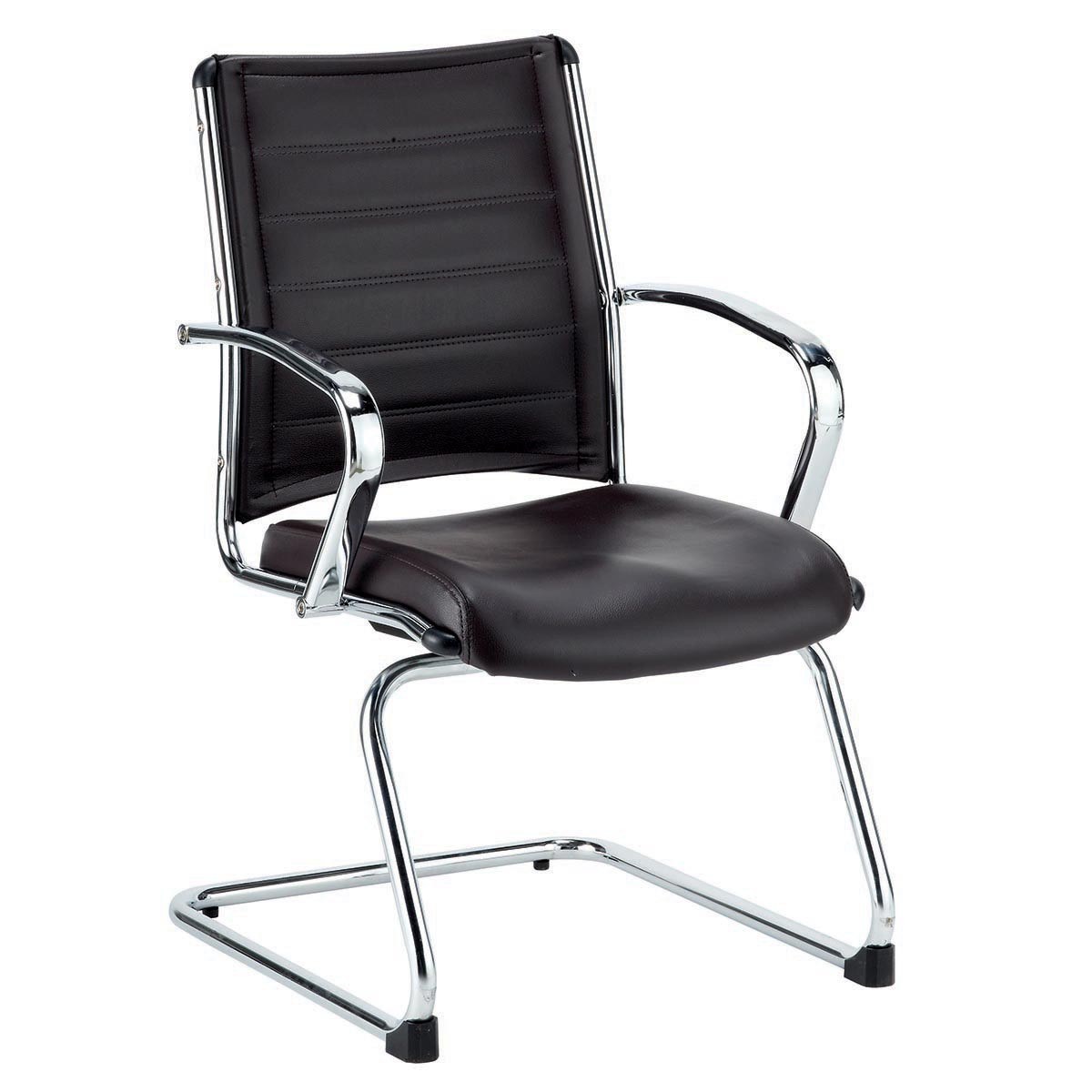 Eurotech Europa Black Leather and Chrome Guest Chair