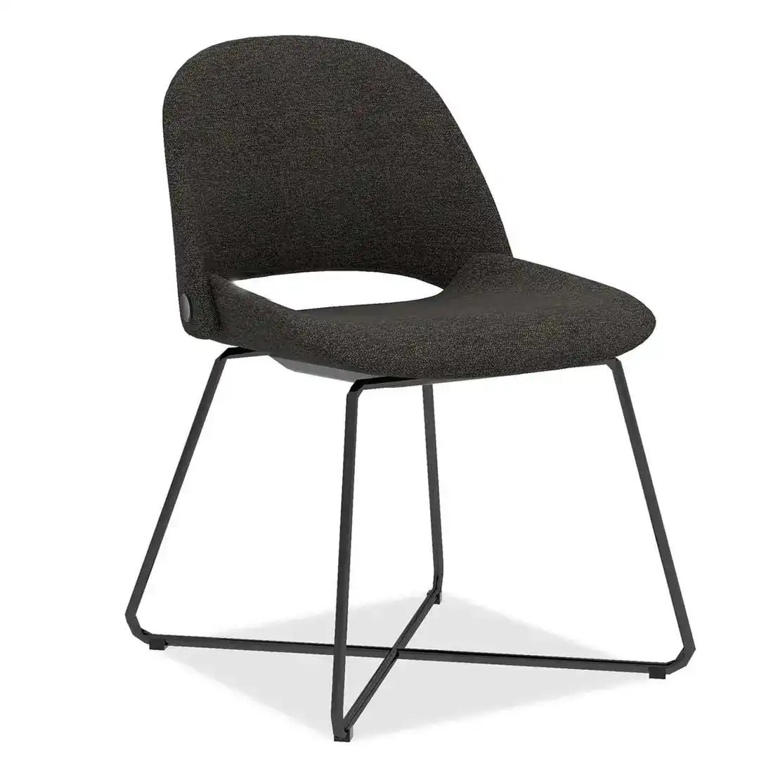 Jola Fabric Guest Chair with Black Metal Base (Set of 2)