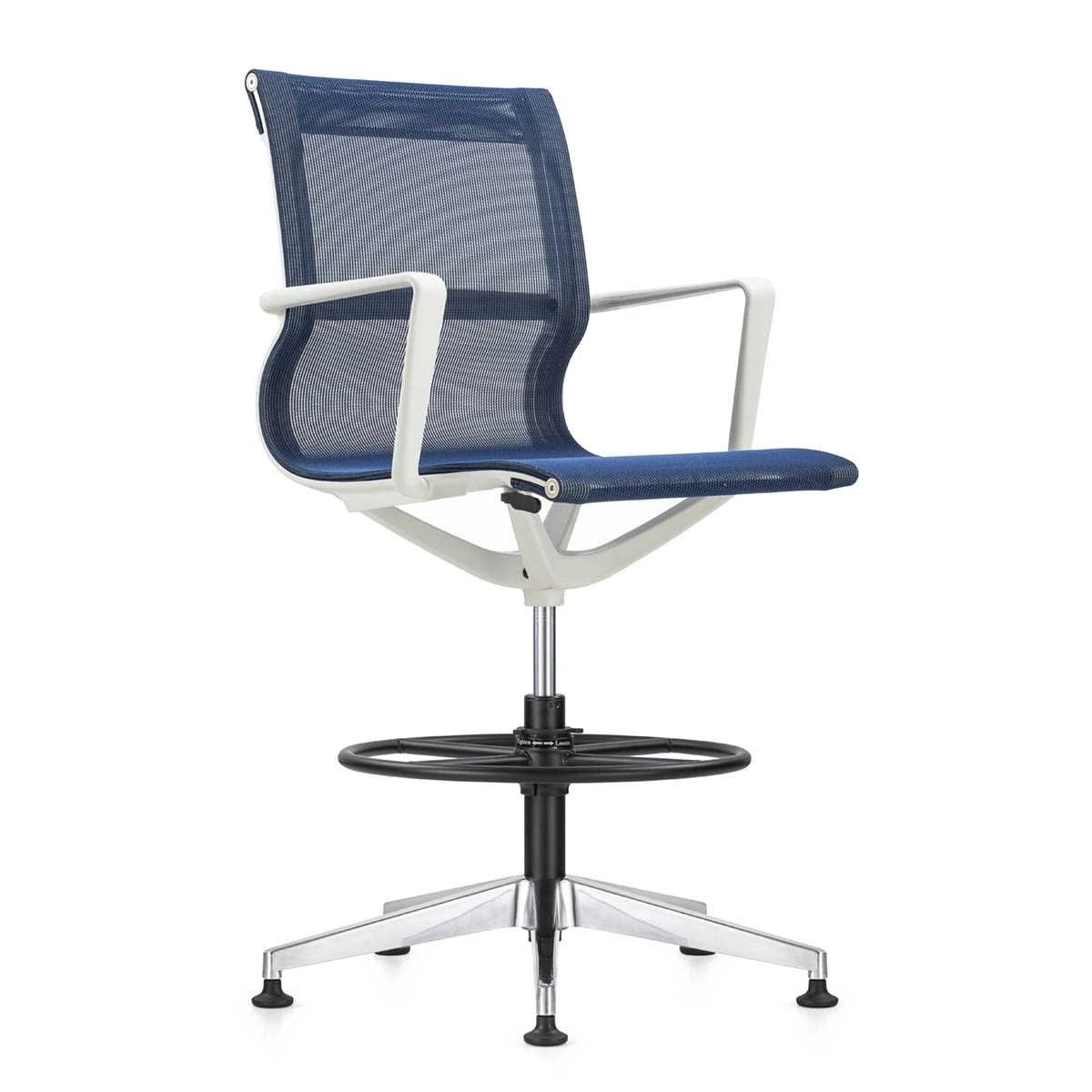 Kinetic Stool with White Frame and Designer Spider Mesh Colors