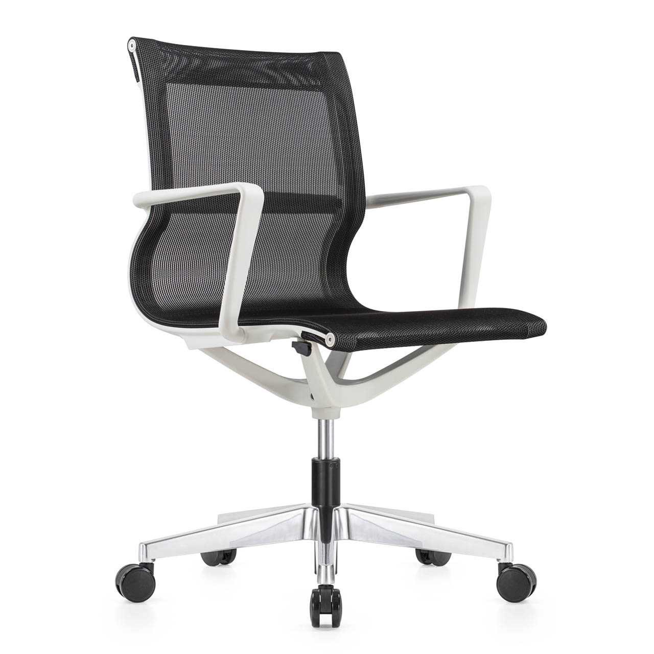 Kinetic White Frame Task/Conference Chair - Designer Spider Mesh Colors