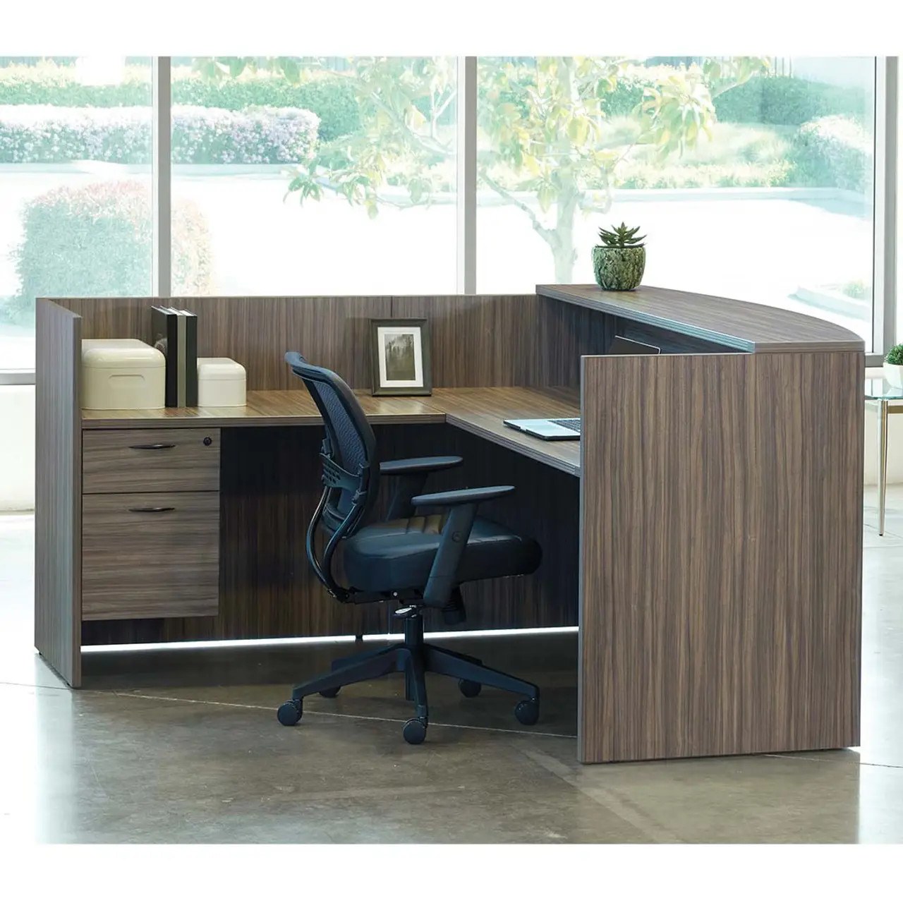 Napa Reception Station 71"Wx71"Dx42"H 2-Hanging Pedestals-NAP-TYP19