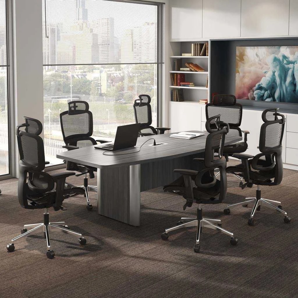 OS Laminate Boat Shaped Conference Table with Elliptical Base - Many Sizes Available