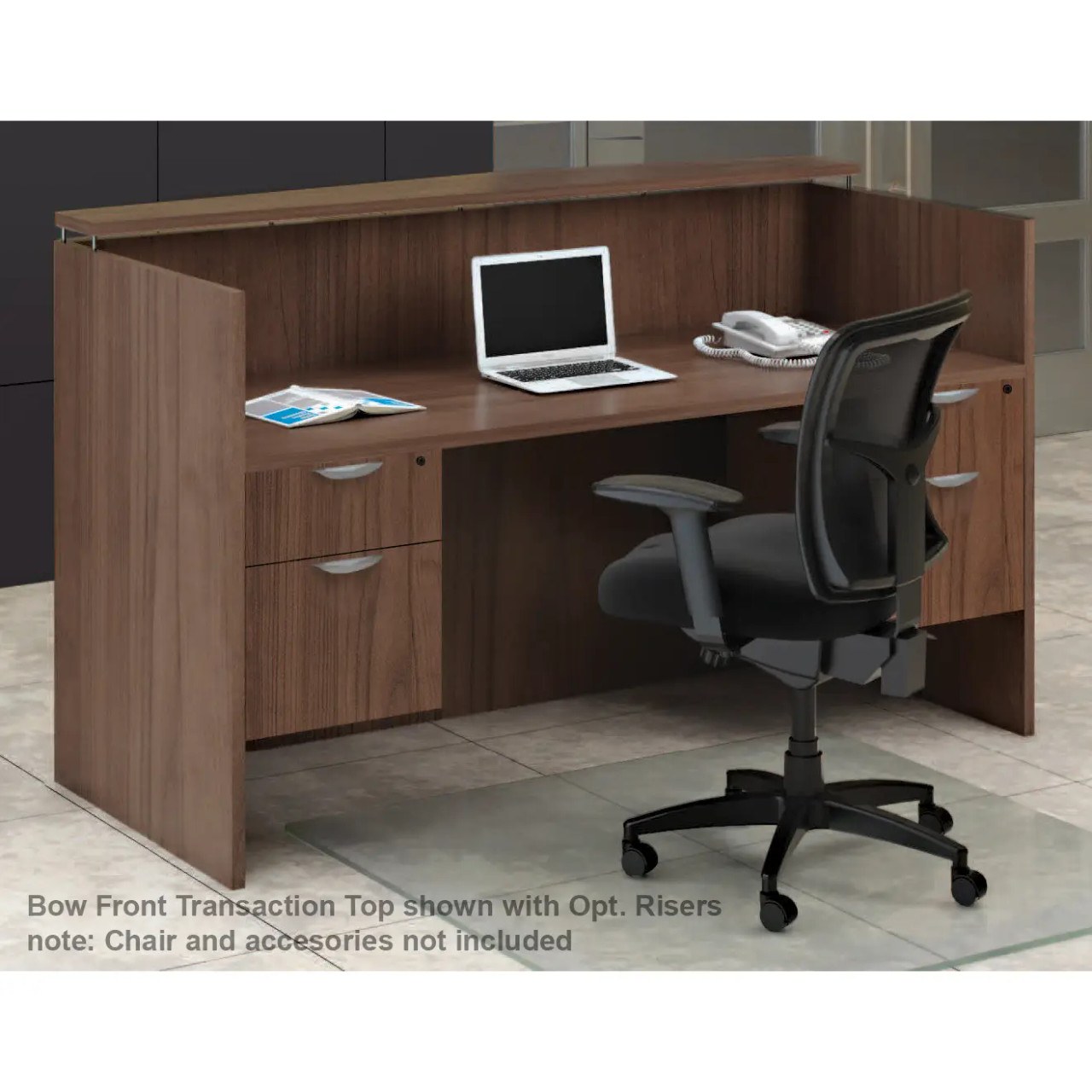 OS Laminate Reception Station with Bowfront Transaction Counter