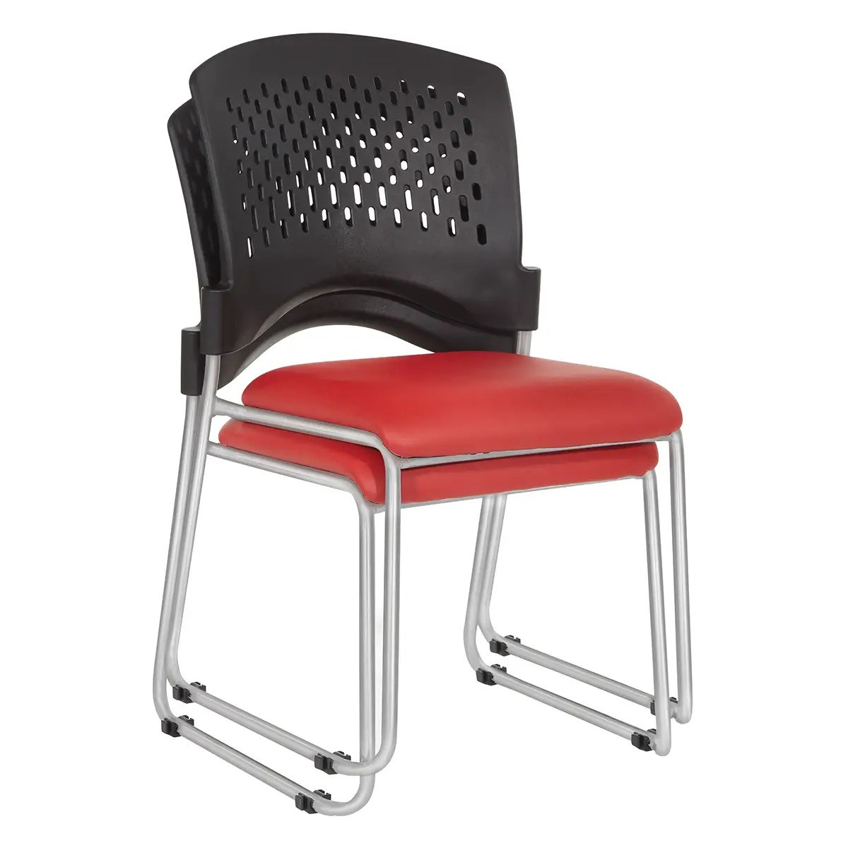 Stacking Sled Base Visitors Chair Armless with Custom Fabric or Fun Colors