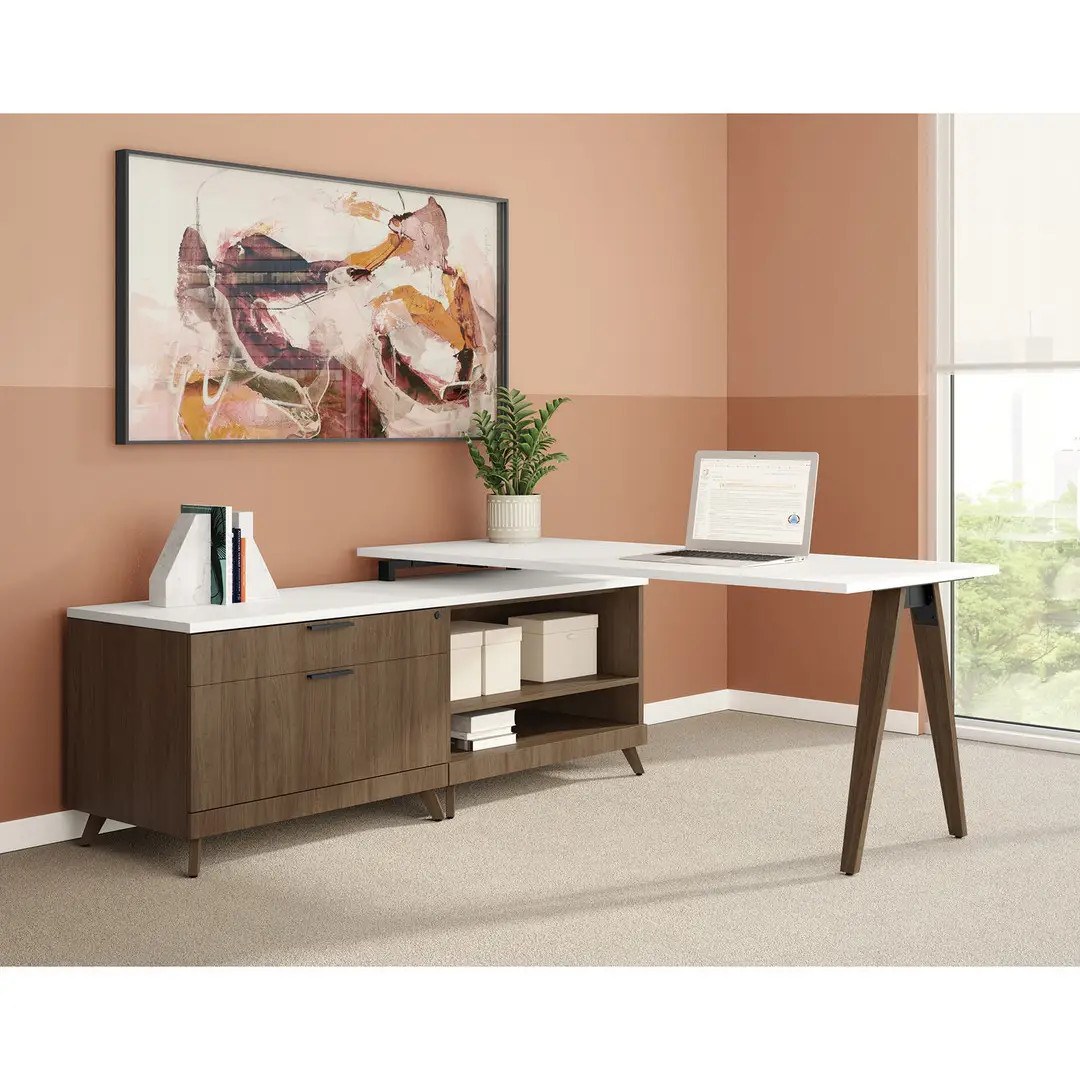 Variant Oblique Leg L-Shape Workstation Typical - OSTYP216