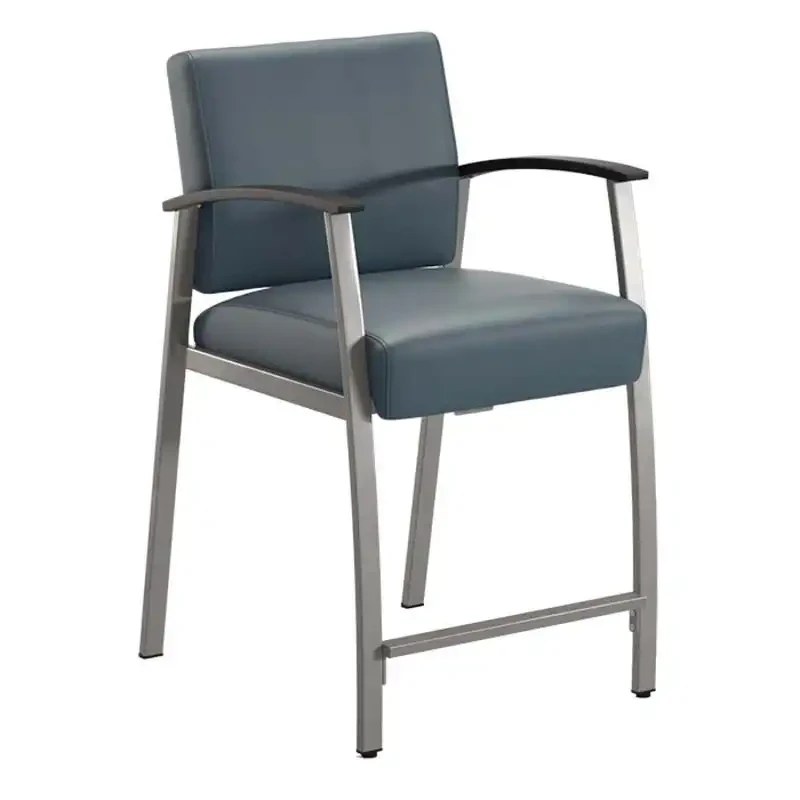 Vitality Medical Chair (Stool) - Slate Blue, Silver Frame