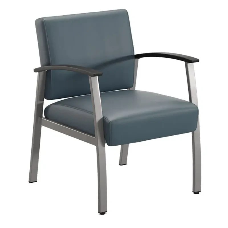 Vitality Medical Guest Chair - Slate Blue, Silver Frame
