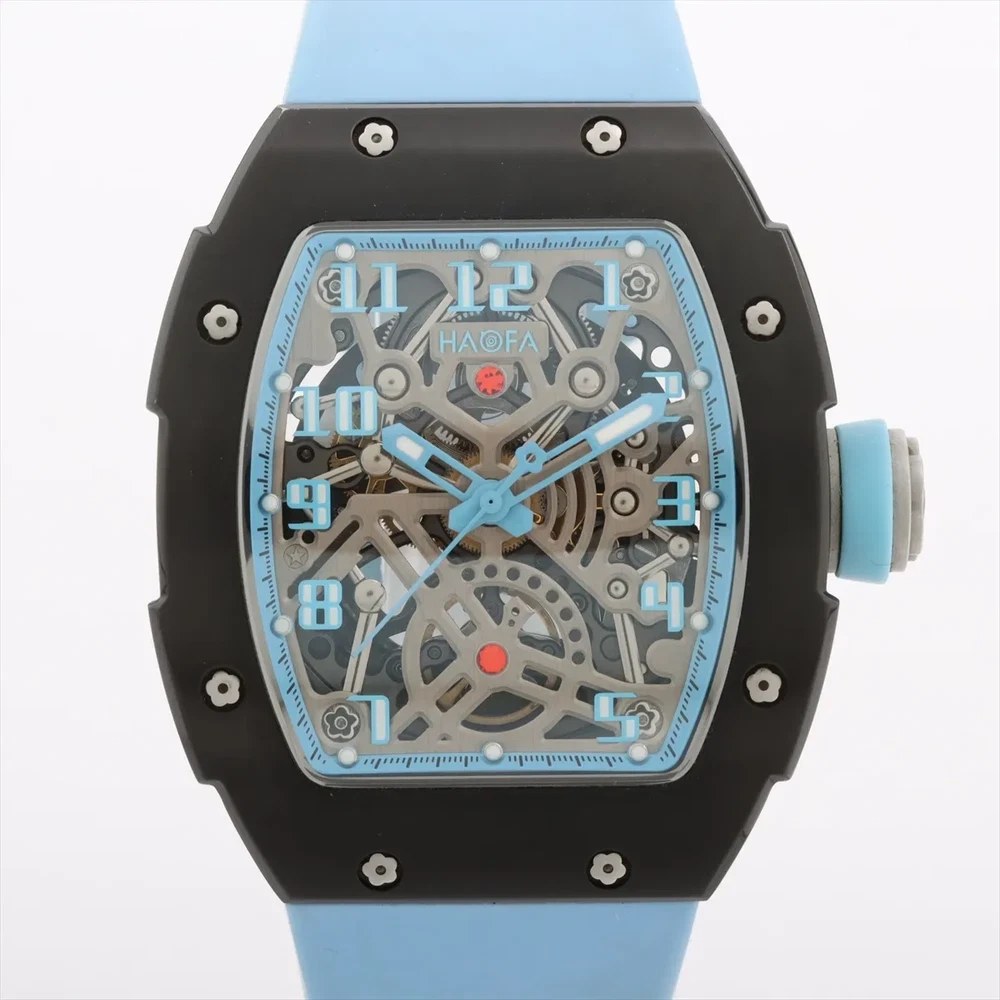 Haofa Skeleton Dial Automatic Steel Rubber R Mille US Seller