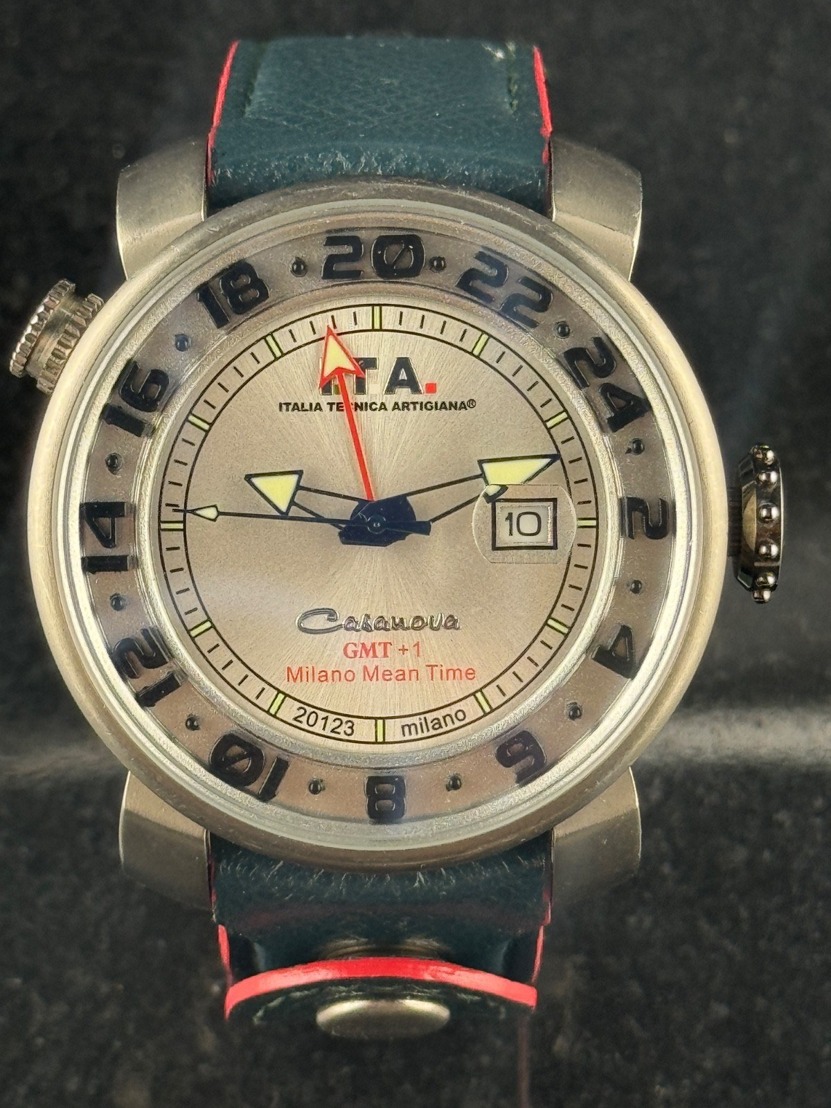I T A Italia Casanova Gmt Titanium 45 5mm Quartz Watch Box Papers Rare