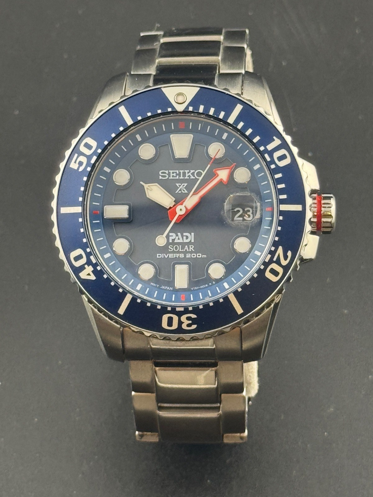 Seiko Prospex Professional Diver Padi V157 0bt0 Solar Blue Dial US Seller