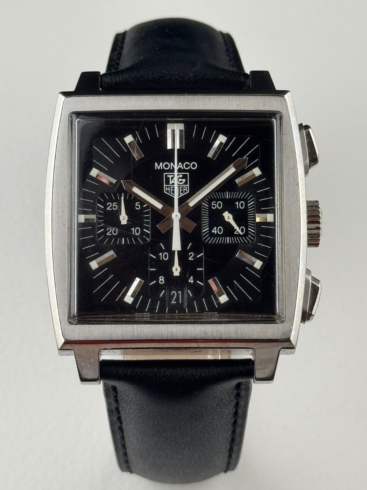 Tag Heuer Monaco Automatic Chronograph Cw2111 Calibre 17 Box Papers New Strap