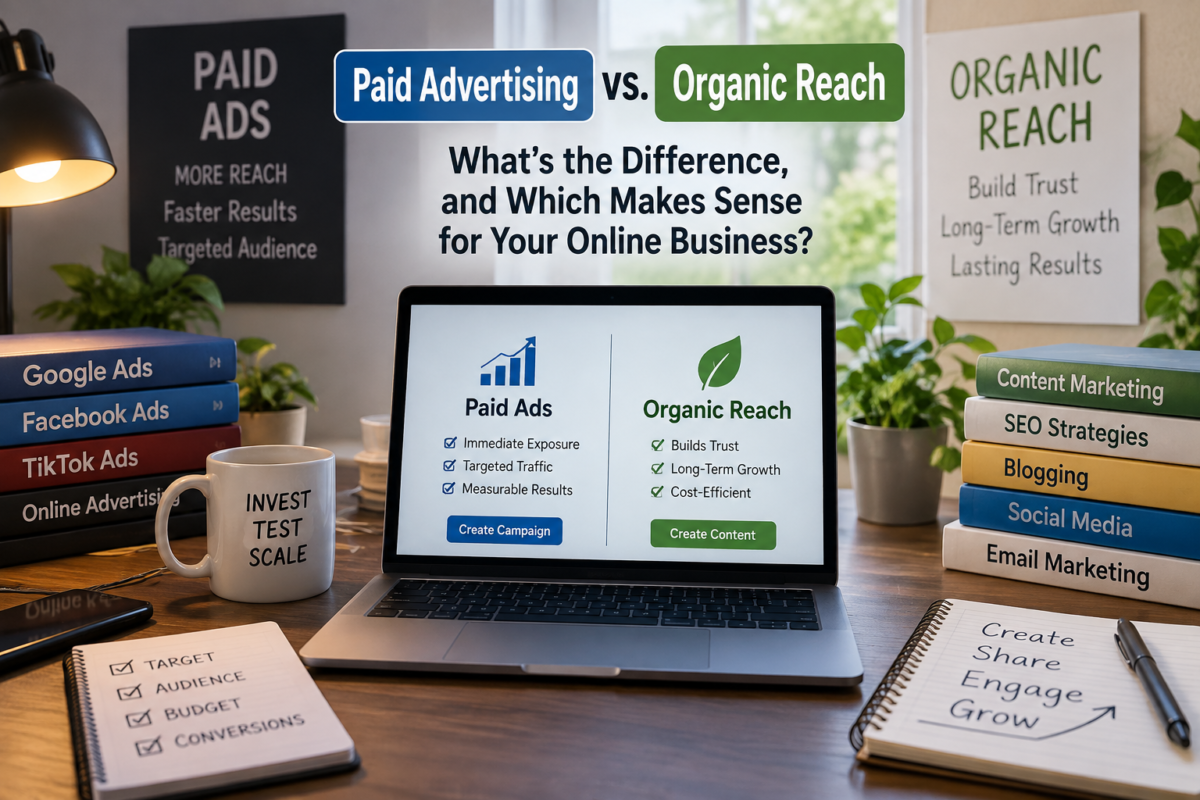 Paid advertising and organic reach signpost