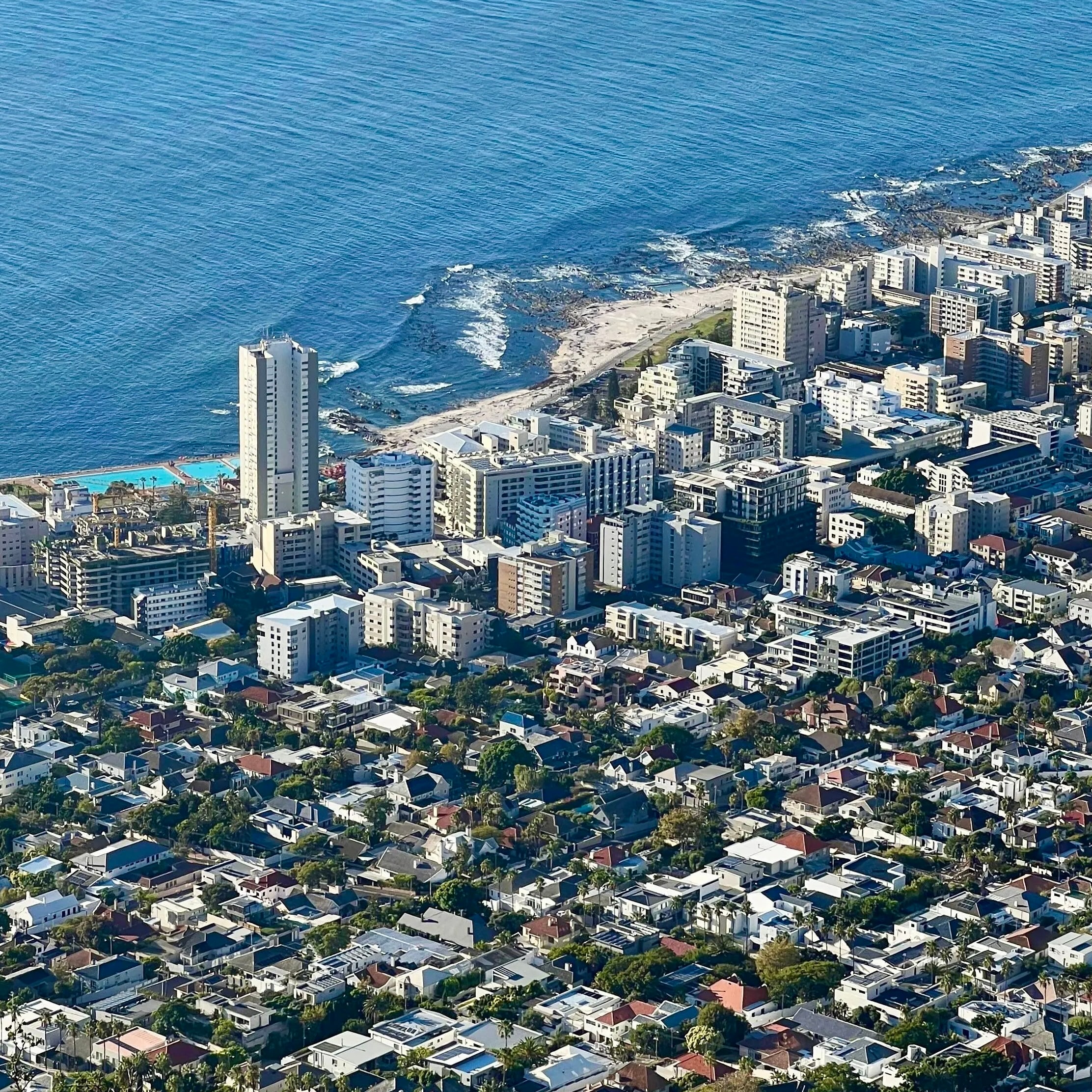 Cape Town, South Africa, seen from the slopes of Table Mountain