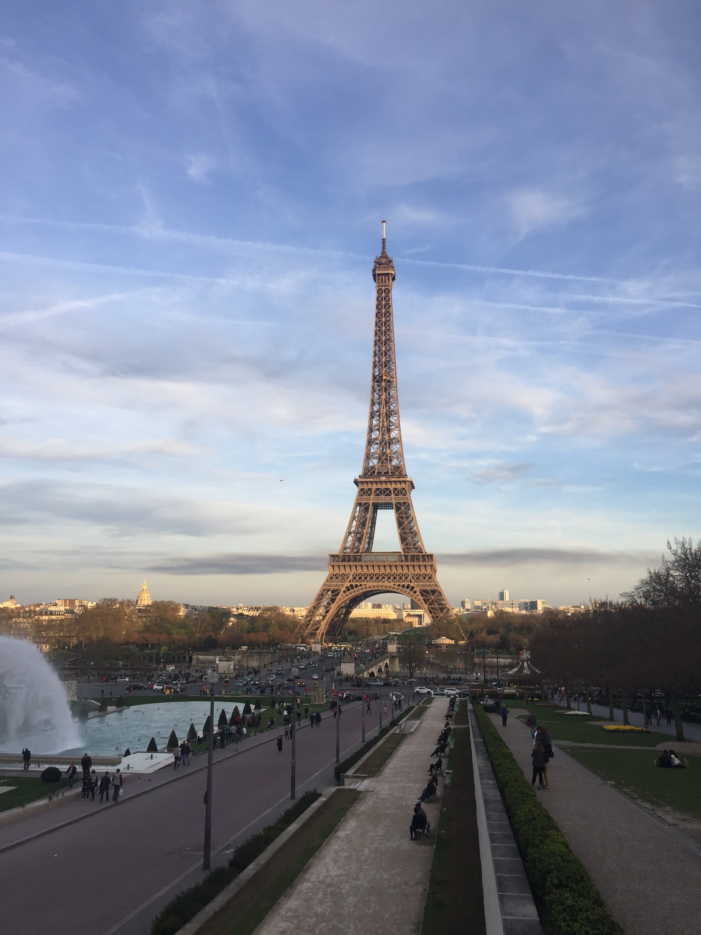 The Eiffel Tower at sunset