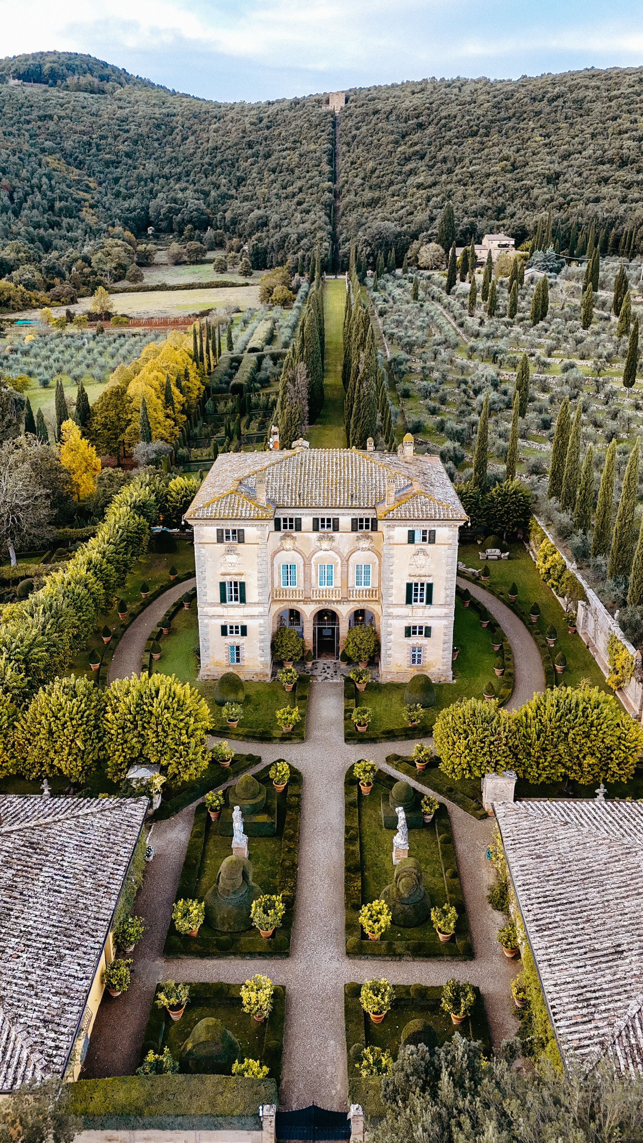 An Italian villa and formal garden in Tuscany
