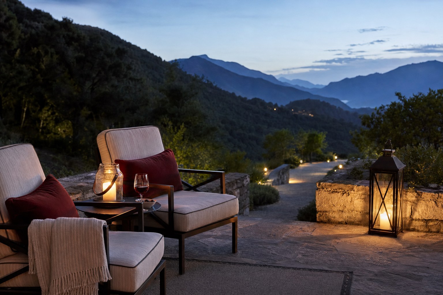 Sunlit lounge prepared for unhurried conversation during a destination retreat