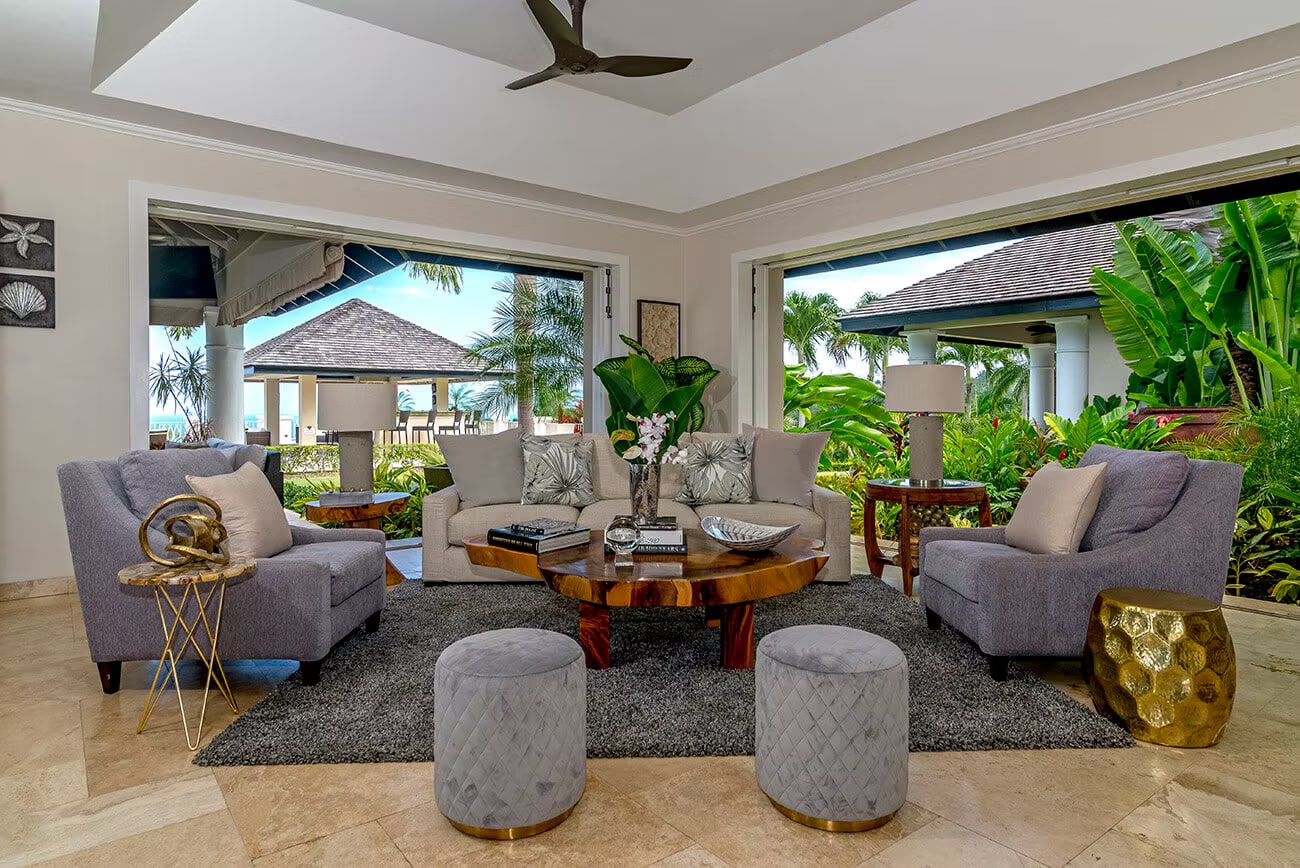 A sitting room prepared for a private retreat