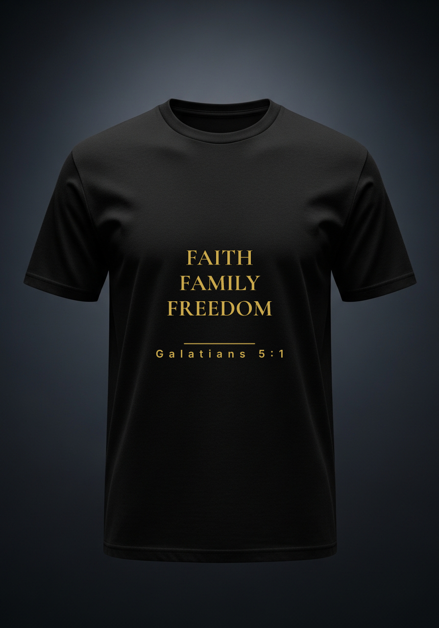 "Faith Family Freedom" Tee faith-based apparel
