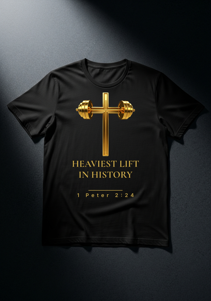 "Heaviest Lift in History" Tee faith-based apparel